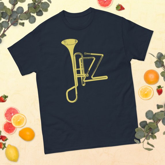 Jazz Music Retro Vintage Jazz Musician Graphic classic tee (Navy, 2XL)