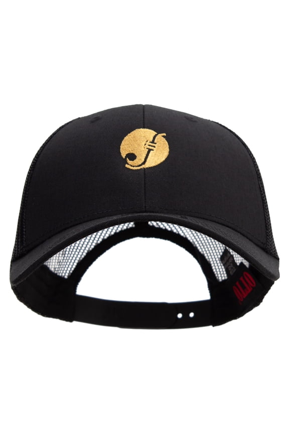 Jazz Music Show Icon Embroidered Solid Cotton Twill Low Profile Nylon Mesh Back Cap - Black OSFM