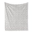 thumbnail image 1 of Jazz Music Soft Flannel Fleece Throw Blanket, Repetitive Men Playing Instruments Performing on a Plain Backdrop, Cozy Plush for Indoor and Outdoor Use, 60" x 80", Dark Taupe White, by Ambesonne, 1 of 5