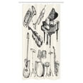 thumbnail image 1 of Jazz Music Stall Shower Curtain, Collection of Musical Instruments Sketch Style Art with Trumpet Piano Guitar, Fabric Bathroom Set with Hooks, 36W X 72L Inches Long, Beige Black, by Ambesonne, 1 of 1