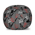 thumbnail image 1 of Jazz Music Storage Toy Bag Chair, Music Notes Treble Clef Saxophone Pattern Abstract Design Blues Performance, Stuffed Animal Organizer Washable Bag, Small Size, Grey Black Red, by Ambesonne, 1 of 3
