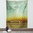 thumbnail image 1 of Jazz Music Tapestry, Old Worn Trumpet Stands Alone Against a Grungy Wall Outside of Jazz Club, Wall Hanging for Bedroom Living Room Dorm Decor, 40W X 60L Inches, Teal Beige Mustard, by Ambesonne, 1 of 5