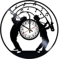 thumbnail image 1 of Jazz Music Vinyl Wall Clock,Vinyl Record Clock Wall Art Unique Bedroom kitchen kid Room Decorations Handmade Gift 12 inches, 1 of 6