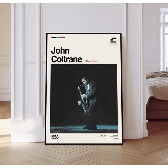 Jazz Music Wall Decor Blue Train Album Art Retro Audio Room, Unframed Poster