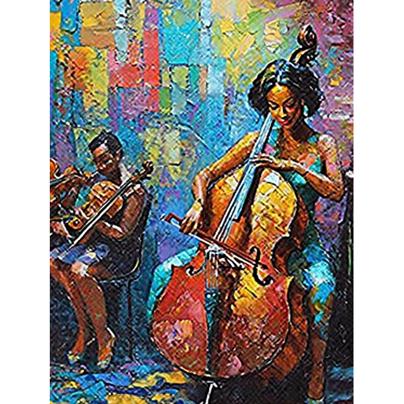 Jazz Musicians Decorative Painting/Canvas Art Perfect for Living Room Bedroom Music Room Abstract Musical Instrument Artwork Print Band and Bass Painting