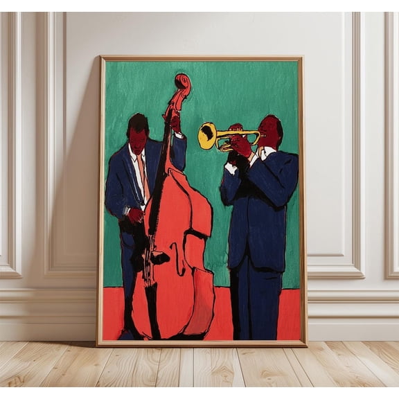 Jazz Musicians Poster Modern Abstract Music Wall Art Retro Jazz Band, Unframed Poster