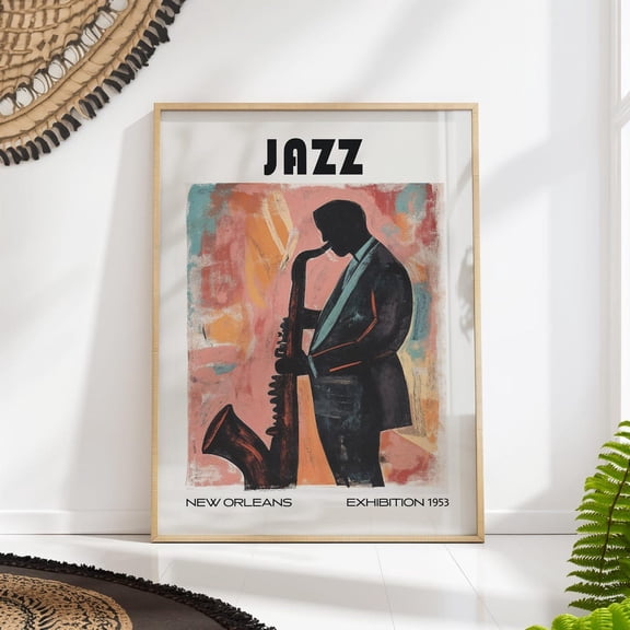 Jazz New Orleans Exhibition Mid Century Music Wall Art, Unframed Paper Poster 8x10in