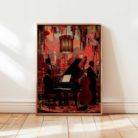 Jazz Poster, Music Wall Art, Vintage Jazz Print, Saxophone Decor, Retro Music Poster, Jazz Band Artwork, Musician Gift Idea, Jazz Club Print, Poster Only
