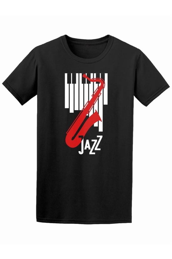 Jazz Sax And Piano Music T-Shirt Men -Image by Shutterstock, Male Large