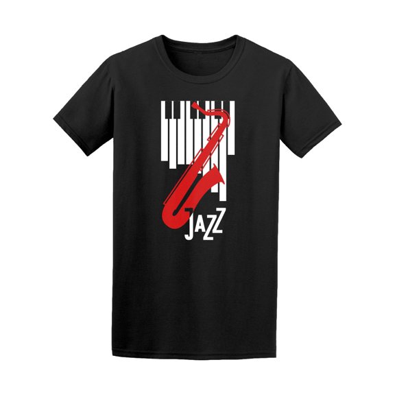 Jazz Sax And Piano Music T-Shirt Men -Image by Shutterstock, Male Small