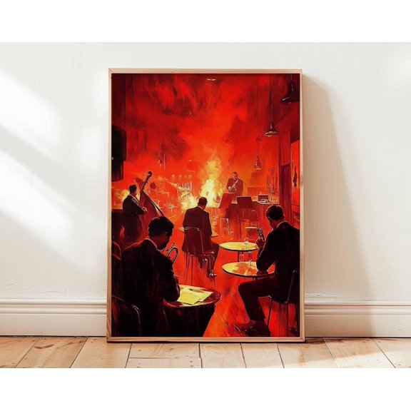 Jazz Saxophone Music Wall Art, Unframed Paper Poster 24x36in