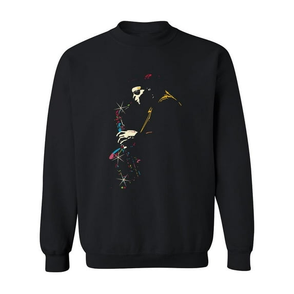 Jazz Saxophone Player Sweatshirt Men -SPIdeals Designs, Male x-Large