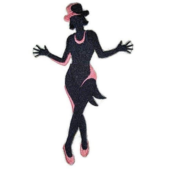 Jazz Silhouette Embroidered Iron on/Sew Patch [6.9" X 4.34"]