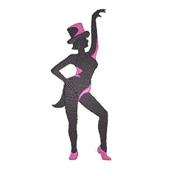 Jazz Silhouette Left Posture Embroidered Iron on/Sew patch [5.7" X 2.2"]