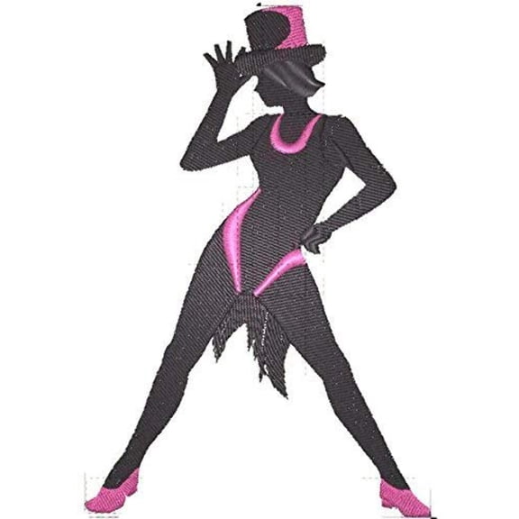 Jazz Silhouette Right Posture Embroidered Iron on/Sew Patch [5.5" X 3.71"]