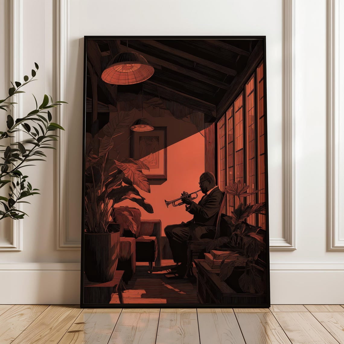 Jazz Trumpet Player Wall Art Print, Moody Ambient Music Decor - Walmart.com
