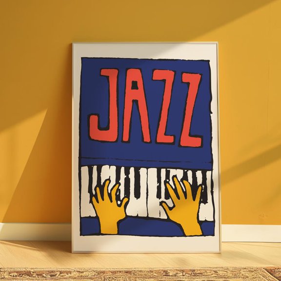 Jazz Wall Art Printable | Modern Piano Music Poster | Bold Graphic Artwork 8x12 UNFRAMDE