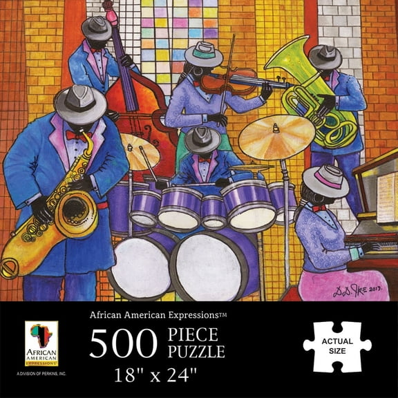 African American Expressions 500-Piece Jigsaw Puzzle Inspirational Black Art, Best for Relaxation and Reflection (Jazz)