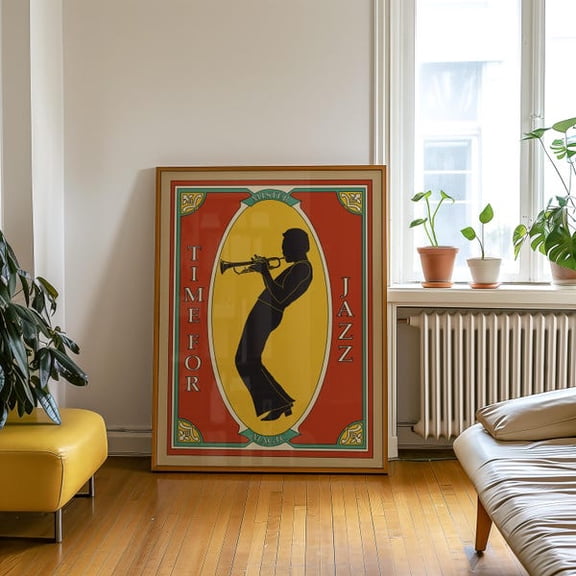 Jazz poster saxophone print retro Wall art vintage poster 70s wall art home decor him art print on demand jazz room deco, Unframed Paper Poster 8x10in