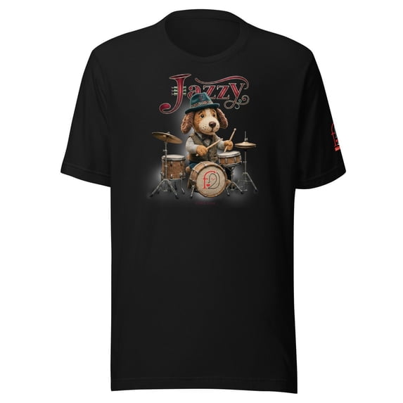 Ip 9258 Jazzy the Drummer Dog Retro Jazz T-Shirt - Walmart.com