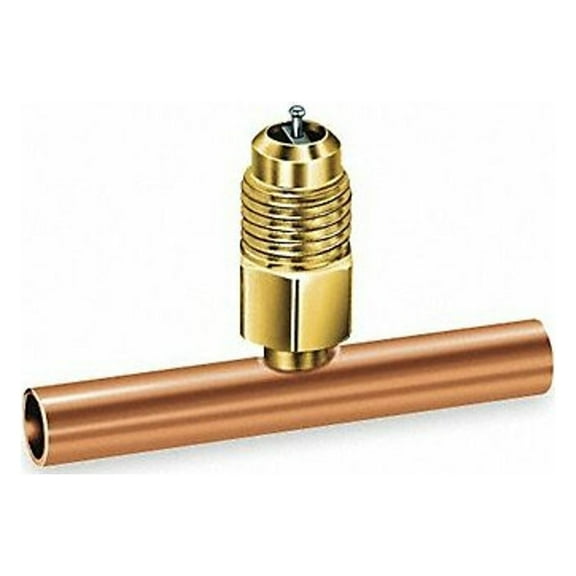 Jb Industries 1/4" Access Valve Tee,Brass/Copper A31140
