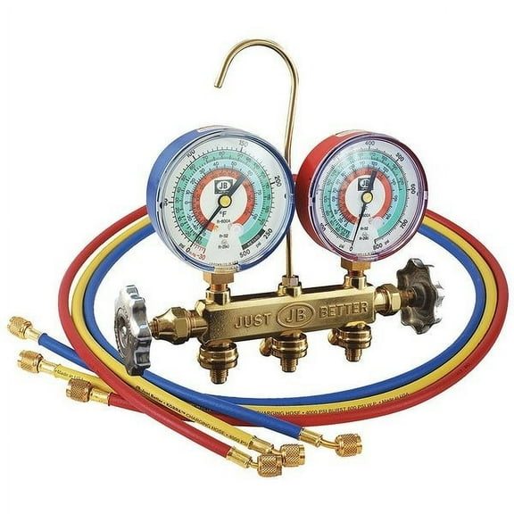 Jb Industries Mechanical Manifold Gauge Set,3 Valves 22733