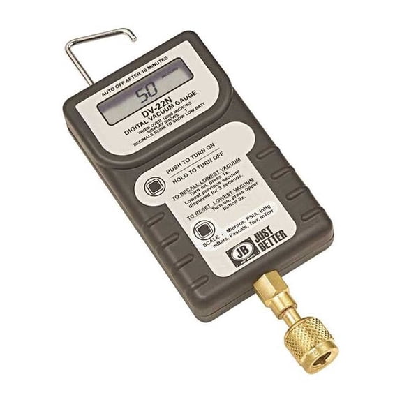 Jb Industries Vacuum Gauge, LCD, Brass, Audio/Visual DV-24N