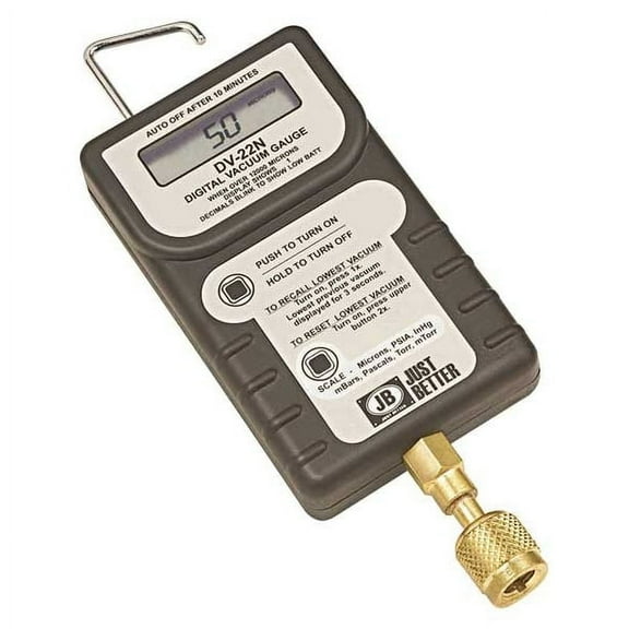 Jb Industries Vacuum Gauge, LCD, Brass, Audio/Visual DV-24N