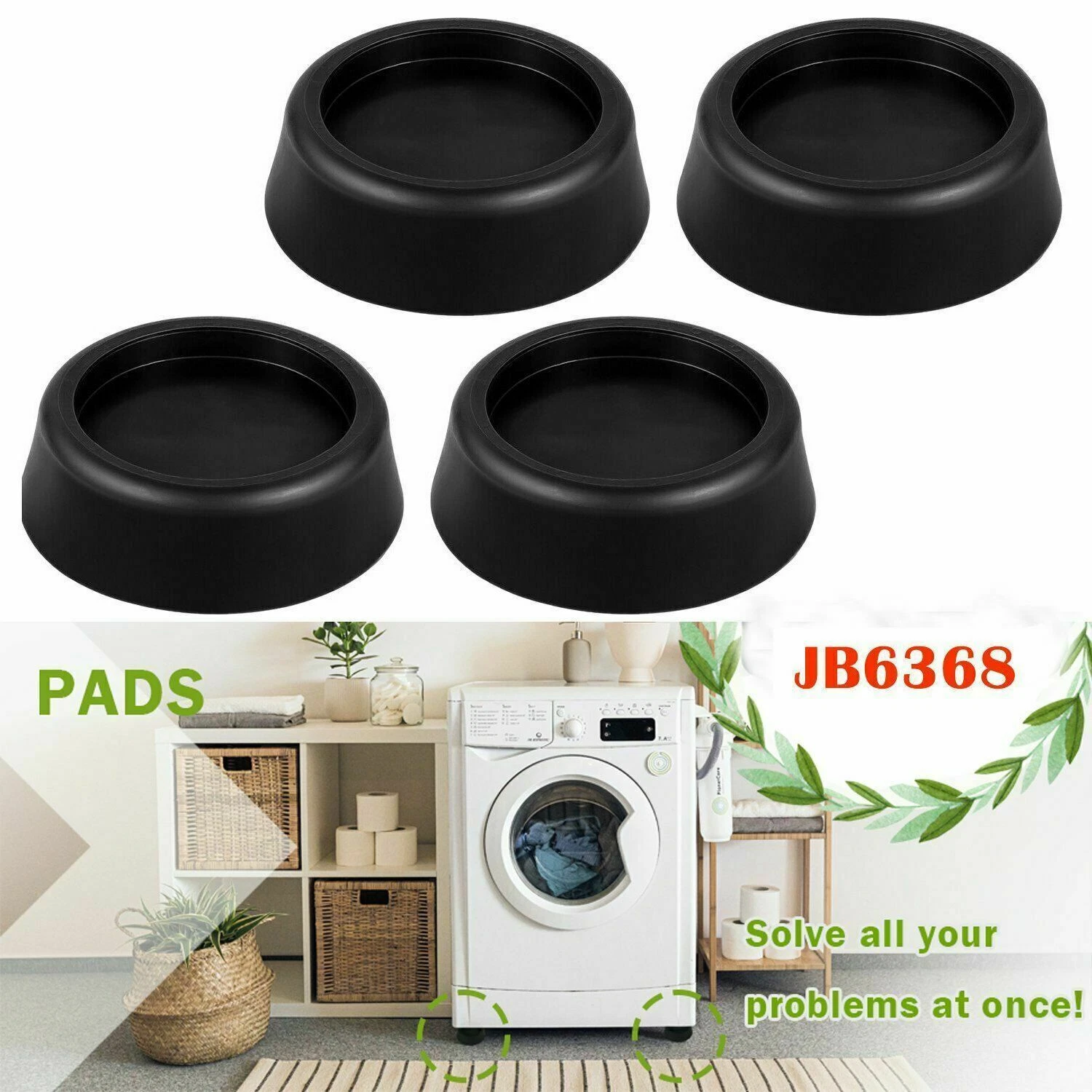 Jb6368 Washing Machine Anti-Vibration Pad Kitchen Appliance Feet Rubber Mat Base
