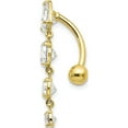 thumbnail image 1 of JbSPs Fine Designer 10k Yellow Gold 10k Tops Down W/4 Dangle Czs Belly Dangle (Length=28) (Width=5), 1 of 4