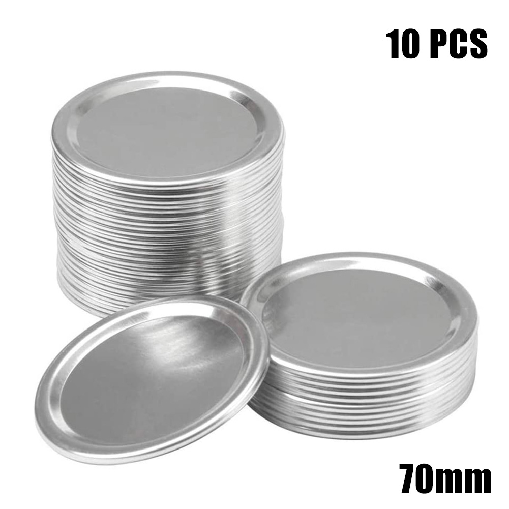 Jbhelth 10Pcs Canning Lids Mason Jar Lids/Bands Regular Mouth Stainless