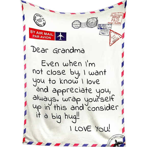 Jbralid Best Gifts for Grandma from Granddaughter Grandson, Lightweight Throw Blanket Presents for Grandma on Birthday, Christmas, Grandparents' Day, Thanksgiving Day, 40" L x 50" W