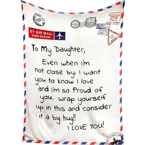 Jbralid Best Gifts for Daughter from Mom Dad on Birthday Christmas, Soft & Comfy Throw Blanket to Dear Daughter 40x50 inch