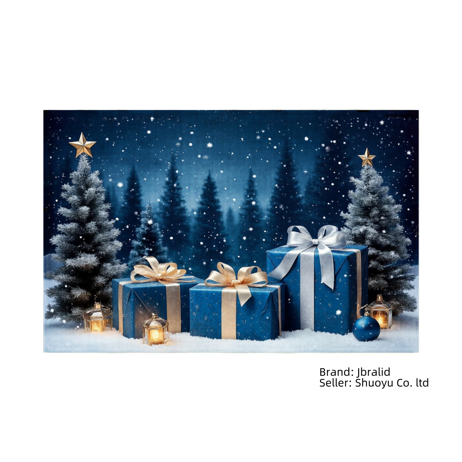Jbralid Christmas Gift Box Design Placemat Set of 4 for Home Kitchen Table Decor 12x18 inch