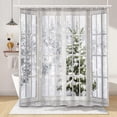 thumbnail image 1 of Jbralid Christmas Winter Forest Snowflake Polyester Shower Curtains for Bathroom Decor 72x72 inch, 1 of 6