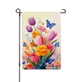 thumbnail image 1 of Jbralid Colorful Flowers And Butterflies Garden Flag For Spring Summer Home Outdoor Garden Yard Door Decor 12x18 inch, 1 of 5