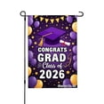 thumbnail image 1 of Jbralid Congrats Grad Class Of 2026 Purple Gold Balloons Cap Diploma Garden Flag For Spring Summer Home Outdoor Garden Yard Door Decor 12x18 inch, 1 of 5