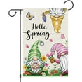 thumbnail image 1 of Jbralid Hello Spring Cute Gnomes Linen Garden Flag 12x18 inch Double Sided Vertical for Seasonal Outside Outdoor Decoration, 1 of 5