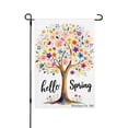 thumbnail image 1 of Jbralid Hello Spring Floral Tree Linen Garden Flag For Spring Summer Home Outdoor Garden Yard Door Decor 12x18 inch, 1 of 5