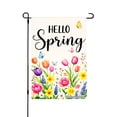 thumbnail image 1 of Jbralid Hello Spring Linen Garden Flag With Colorful Flowers And Butterflies For Spring Summer Home Outdoor Garden Yard Door Decor 12x18 inch, 1 of 5