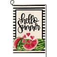 thumbnail image 1 of Jbralid Hello Summer Watermelon Garden Flag Double Sided Black Stripes Watermelon Fruit Cool Summer Yard Flag Outside Decoration 12x18 Inch, 1 of 5