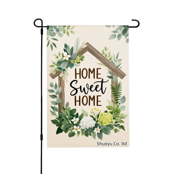 Jbralid Home Sweet Home Floral Garden Flag For Spring Summer Home Outdoor Garden Yard Door Decor 12x18 inch
