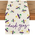thumbnail image 1 of Jbralid Iris Purple Mardi Gras Table Runner, Seasonal Kitchen Dining Table Decoration for Home Party Decor 13x72 Inch, 1 of 3