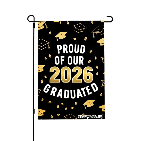 Jbralid Proud Of Our 2026 Graduated Linen Garden Flag For Spring Summer Home Outdoor Garden Yard Door Decor 12x18 inch