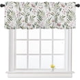 thumbnail image 1 of Jbralid Sage Green Eucalyptus Leaves Floral Spring Curtain Valances for Windows Summer Wildflower Leaf Kitchen Window Curtains 54x18 Inch Short Rod Pocket Valance for Living Room Bathroom Decor, 1 of 5