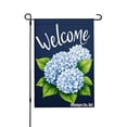 thumbnail image 1 of Jbralid Spring Garden Flag Welcome Blue Flowers Green Leaves Linen Summer Garden Flags for Outside 12x18 inch, 1 of 5