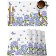 thumbnail image 1 of Jbralid Spring Hydrangea Floral Butterfly Placemats Set of 4, Heat-Resistant Linen Place Mats for Indoor Outdoor Kitchen Dining Table Parties Holiday Decoration, 1 of 5