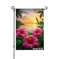thumbnail image 1 of Jbralid Tropical Sunset Hibiscus Garden Flag For Spring Summer Home Outdoor Garden Yard Door Decor 12x18 inch, 1 of 4