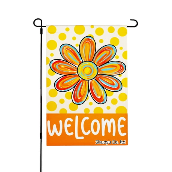 Jbralid Welcome Flower Garden Flag For Spring Summer Home Outdoor Garden Yard Door Decor 12x18 inch