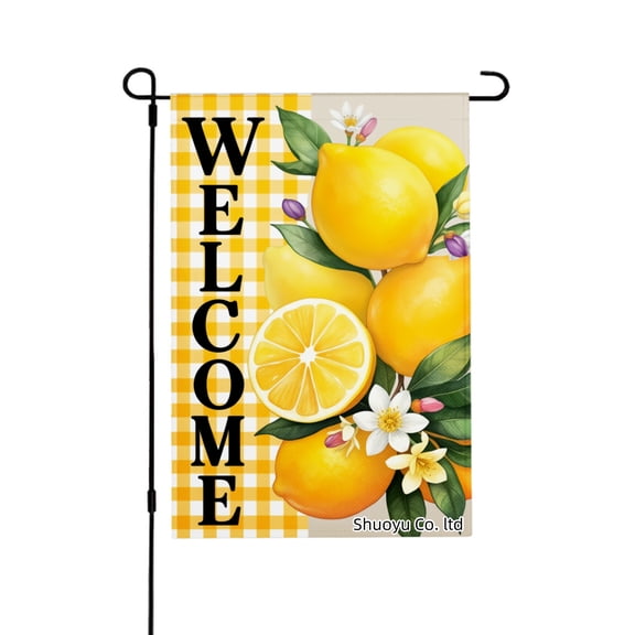 Jbralid Welcome Lemon Garden Flag For Spring Summer Home Outdoor Garden Yard Door Decor 12x18 inch